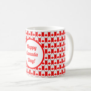 Mug Coeurs du drapeau canadien Feuille d'érable Motif