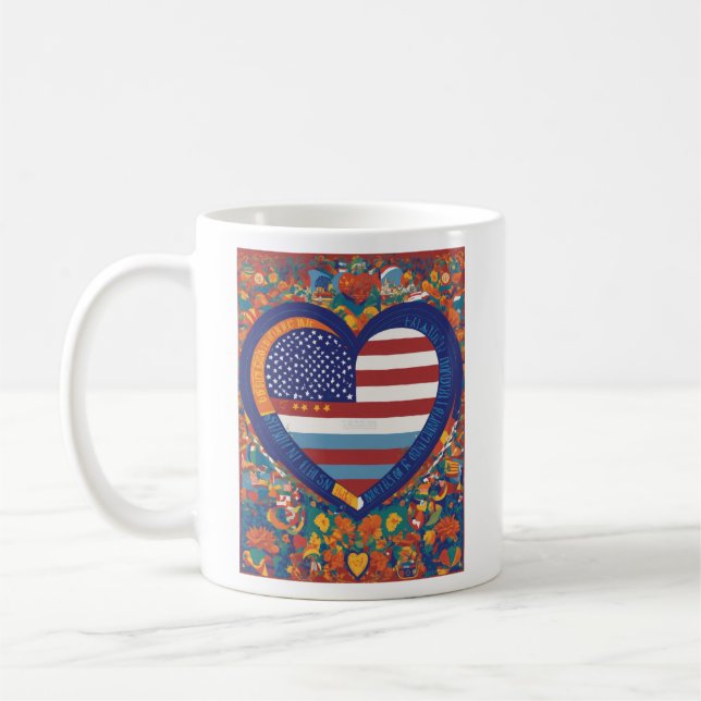 Mug Coeurs d'unité : Drapeau Héritage Hispanique (Gauche)