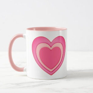 Mug Coeurs en papier stratifié Coral Rose et Peach