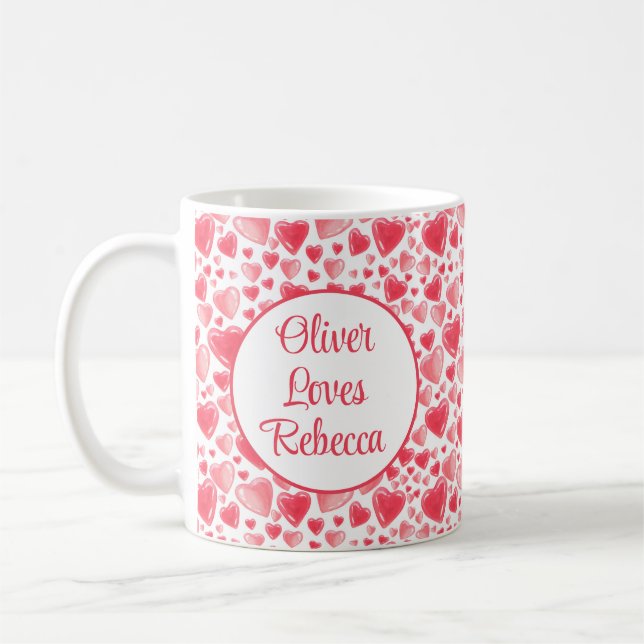 Mug Coeurs et amour Personnalisé (Gauche)