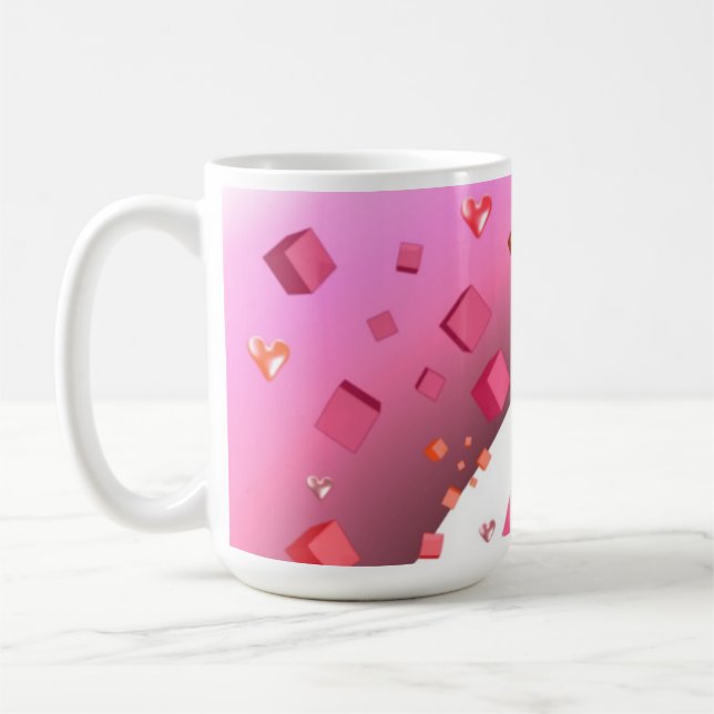Mug Cœurs et cubes flottants (Gauche)
