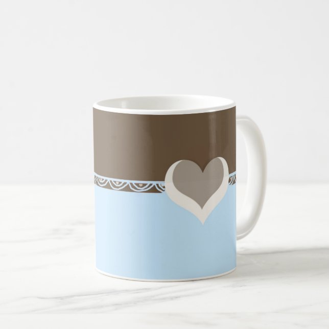 Mug Coeurs et dentelle (Devant droit)