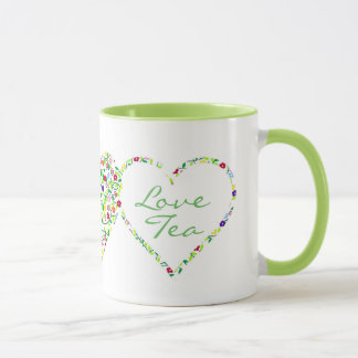 Mug Coeurs et fleurs, thé d'amour