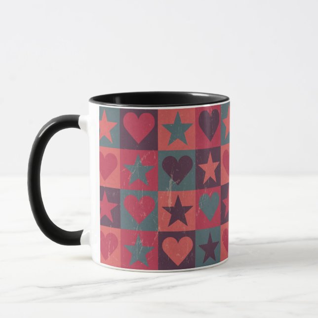 Mug Coeurs et rose de profil sous convention (Gauche)