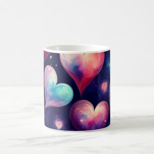 Mug Cœurs Galaxie Aquarelle Saint Valentin Art