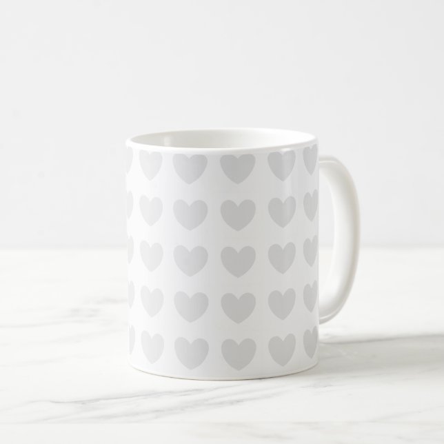 Mug Coeurs gris clair (Devant droit)