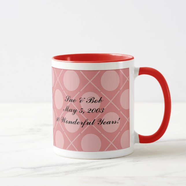 Mug Coeurs Hugs & Baisers Personnalisable Pink Photo M (Droite)