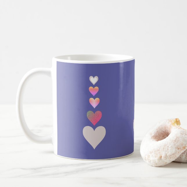 Mug Cœurs jolis Pervenche Moderne Simple Mignon  (Avec donut)