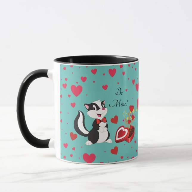 Mug Coeurs mignons Heureuses Saintes-Valentin de peau  (Gauche)