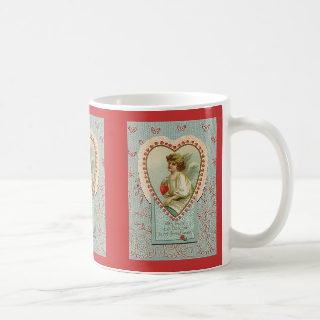 Mug Cœurs minuscules doux Saint-Valentin sur dentelle  (Droite)