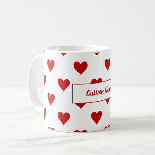 Mug Coeurs Motif et nom personnalisable