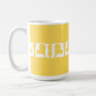 Mug Coeurs moutarde Jaune et Blanc