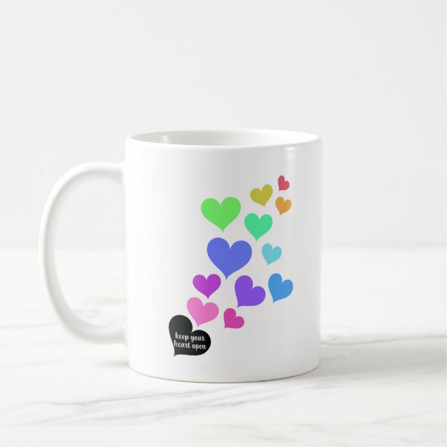 Mug Cœurs ouverts arc-en-ciel (Gauche)