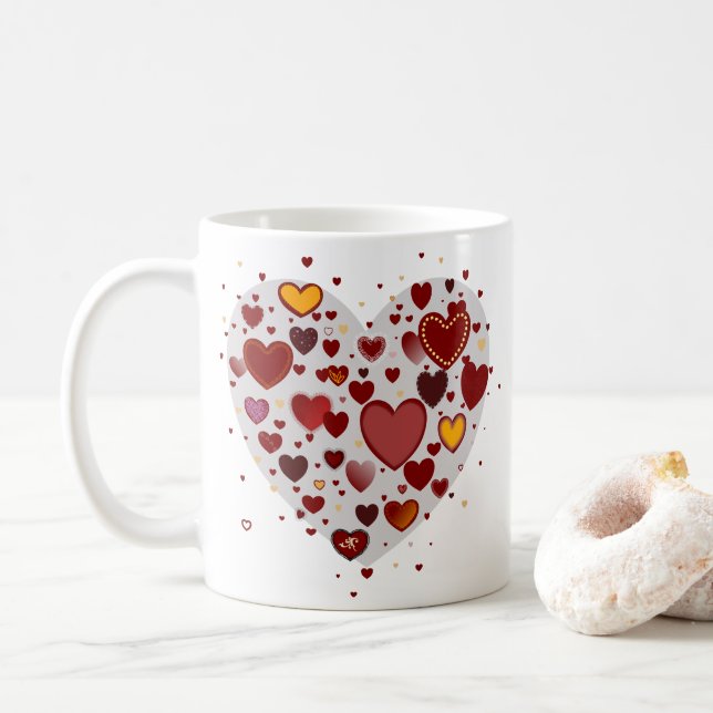 Mug Cœurs partout (Avec donut)