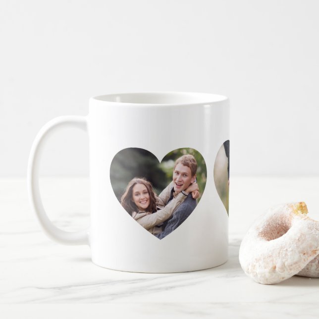 Mug Coeurs photo personnalisés 3 (Avec donut)