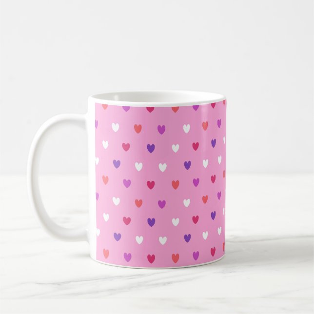 Mug Coeurs polka rose (Gauche)