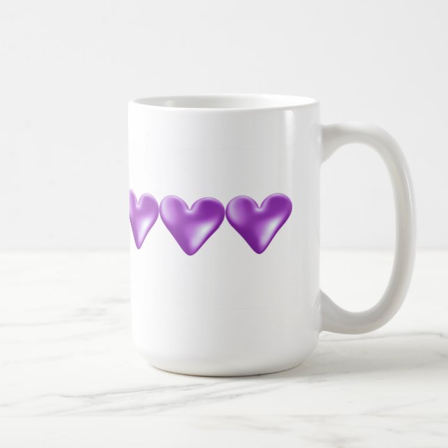 Mug Coeurs pourpres flottants (Droite)