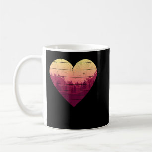 Mug Coeurs rétro Arbres extérieurs Nature Paysage sauv