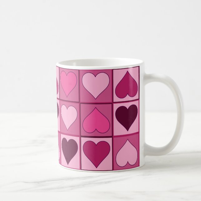 Mug Coeurs romantiques roses haut et bas (Droite)
