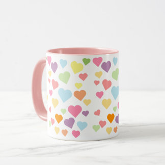 Mug Coeurs roses colorés Motif Stylish Cute