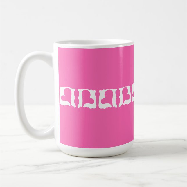 Mug Cœurs roses et blancs bubble gum (Gauche)