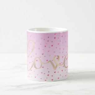 Mug Coeurs roses Ombre Gold Love