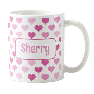Mug Coeurs roses personnalisés