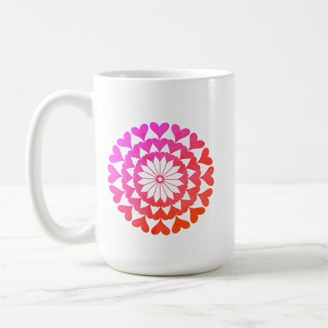 Mug Coeurs roses personnalisés Mandella Café de la Sai (Gauche)