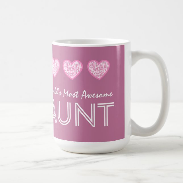 Mug Coeurs roses V03 de la TANTE la plus (Droite)