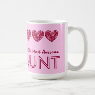 Mug Coeurs roses V05 de TANTE la plus impressionnante