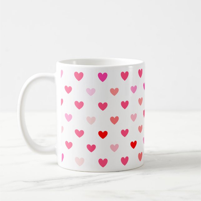Mug Coeurs rouges et roses (Gauche)