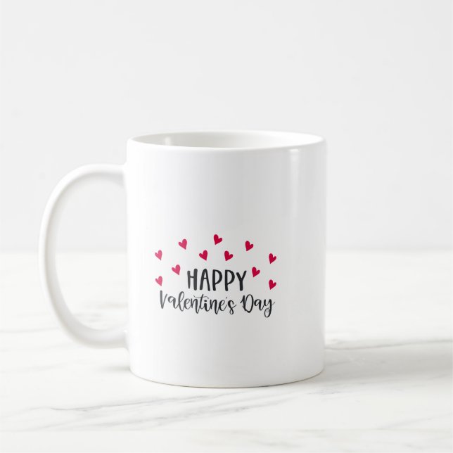 Mug Coeurs rouges Heureuses Saintes-Valentin (Gauche)