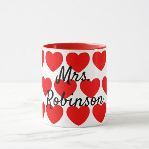 Mug Coeurs rouges Mme Coffee