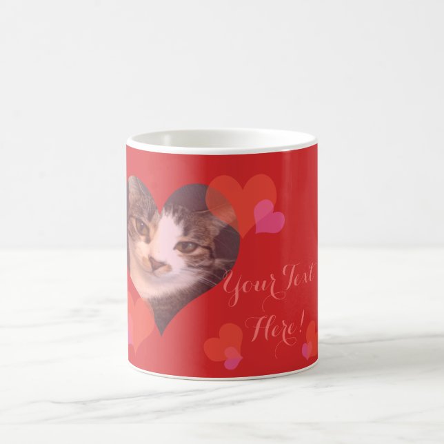 Mug Coeurs rouges personnalisés Valentine (Centre)