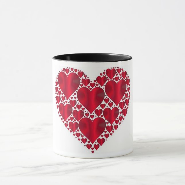 MUG COEURS ROUGES POUR LA JOURNÉE DE VALENTINE (Centre)