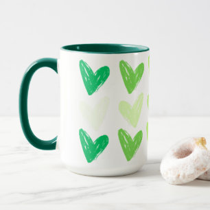 Mug Cœurs sans gluten dégradé vert