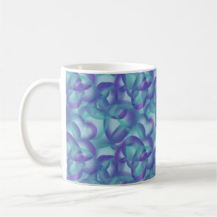 Mug Coeurs superposés abstraits en motif aquarelle vio