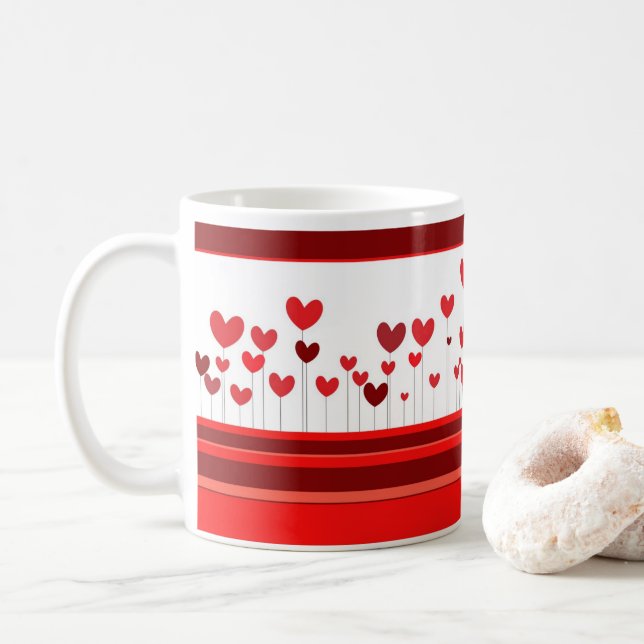 Mug Coeurs sur Branches Valentines Day (Avec donut)