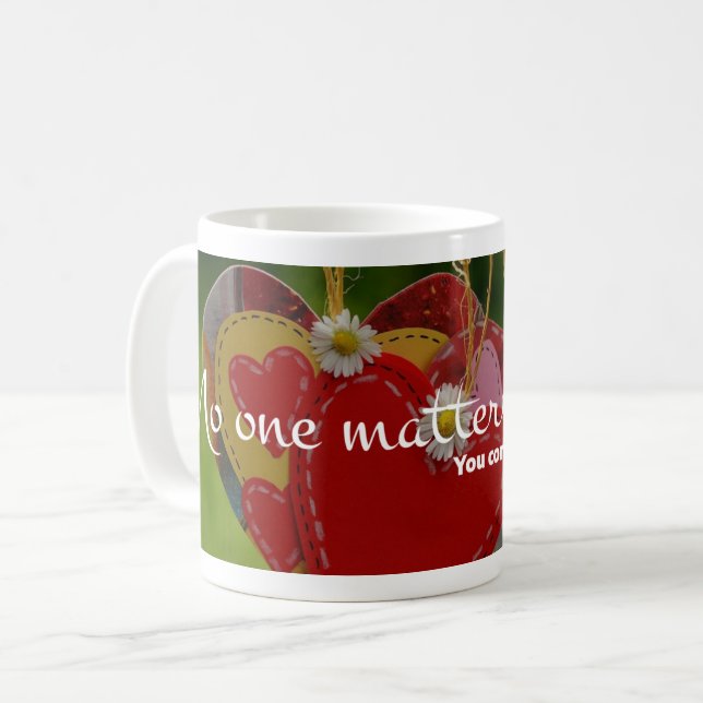 Mug Coeurs suspendus : Citation significative "Personn (Devant gauche)