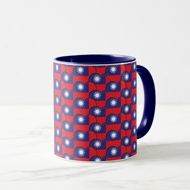 Mug Coeurs taïwanais et drapeau taïwanais / Taïwan (Devant droit)