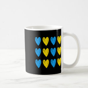 Mug Cœurs ukrainiens Drapeau bleu jaune de soutien à l