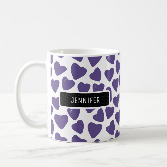 Mug Coeurs Ultra Violet Personnalisés (Gauche)