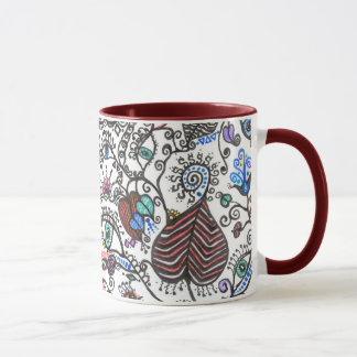 Mug - Coeurs, vignes et yeux