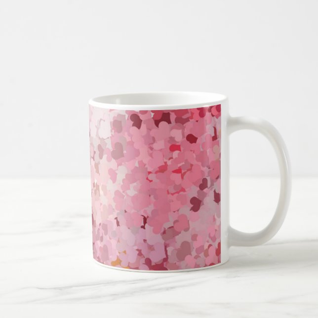 Mug Coeurs violet rouge rose Moderne Modèle élégant (Droite)