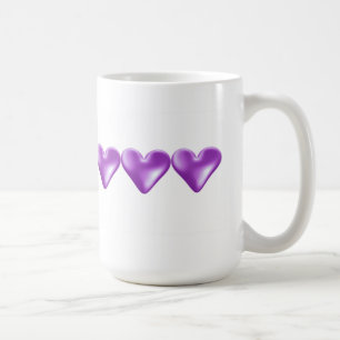 Mug Cœurs violets flottants