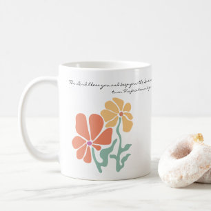 Mug Cof de bénédiction de verset biblique floral moder
