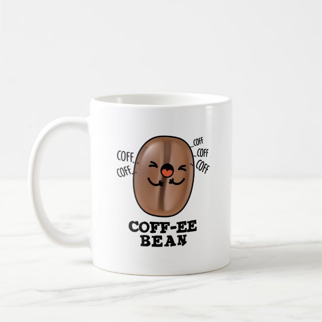 Mug Coff-ee Funny Coussin Coffee Bean Pun (Gauche)