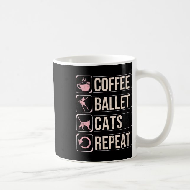 Mug Coffee Ballet Chats Répéter Danseuse Dansante Drôl (Droite)