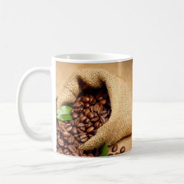 Mug Coffee Beans Bag Sticker – Rustic Coffee Lover  (Gauche)