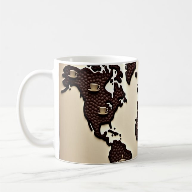 Mug Coffee beans map design (Gauche)